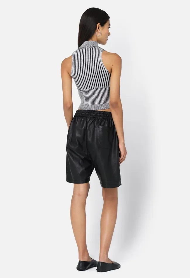 John Elliott Tops Piper Silk Rib Mock Neck Top Charcoal 8211 Women John Elliott Tops Piper Silk Rib Mock Neck Top Charcoal 8211 Women