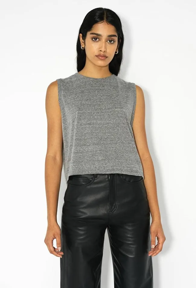 John Elliott Tops Recycled Jersey Muscle Tee Heather Grey 8211 Women
