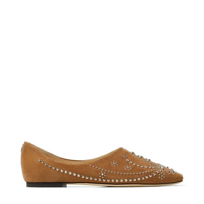Joselyn Flat Hazel Suede Flats With Floral Studding Hazelsilver Women JIMMY CHOO Flats Joselyn Flat Hazel Suede Flats With Floral Studding Hazelsilver Women JIMMY CHOO Flats