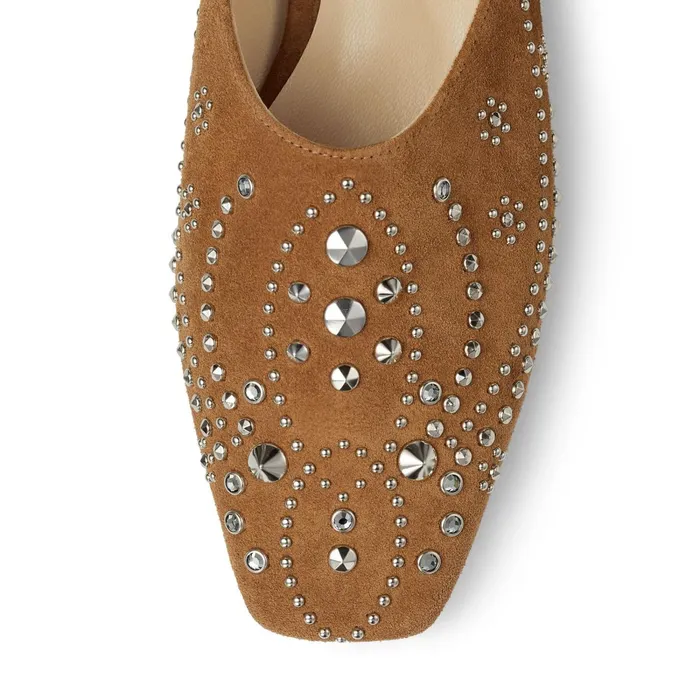 Joselyn Flat Hazel Suede Flats With Floral Studding Hazelsilver Women JIMMY CHOO Flats Joselyn Flat Hazel Suede Flats With Floral Studding Hazelsilver Women JIMMY CHOO Flats