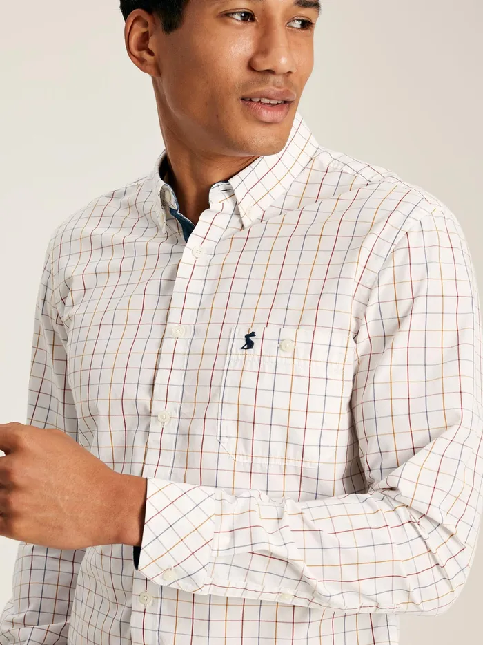 Joules Abbott 8211 White Gingham Classic Fit Poplin Shirt Men Shirts