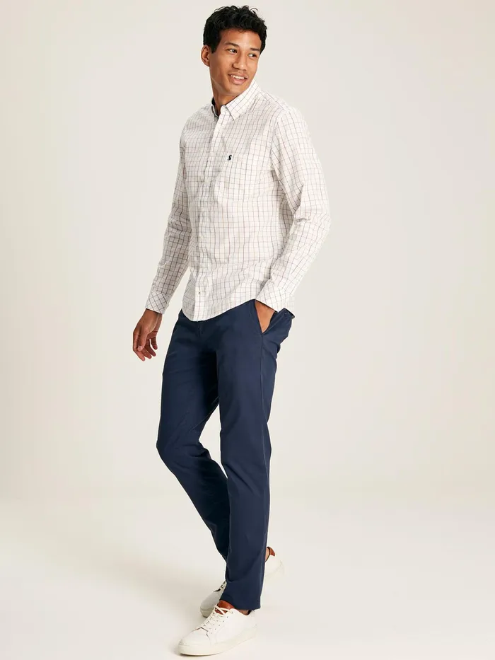 Joules Abbott 8211 White Gingham Classic Fit Poplin Shirt Men Shirts