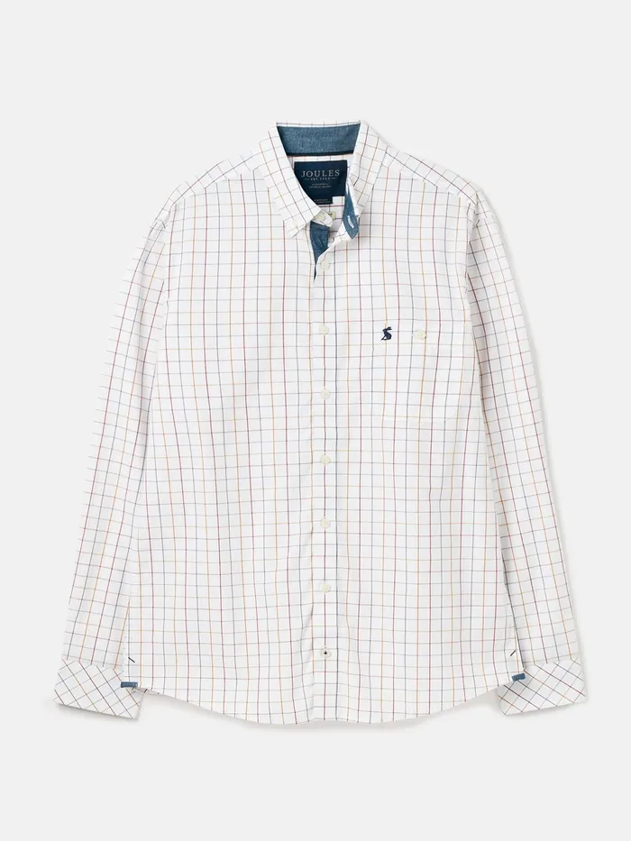Joules Abbott 8211 White Gingham Classic Fit Poplin Shirt Men Shirts