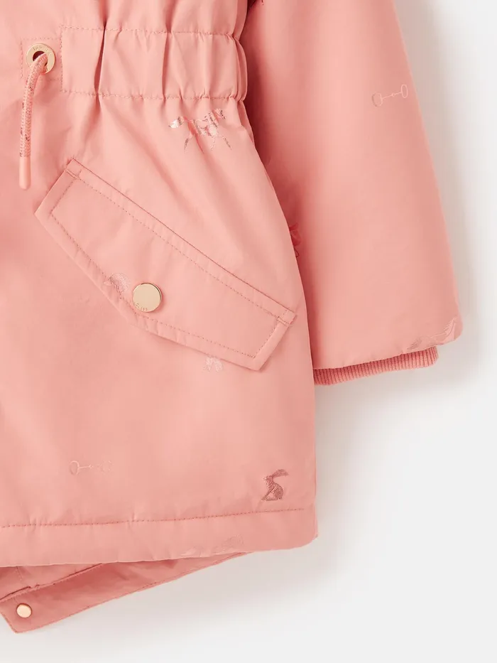 Joules Alix 8211 Pink Printed Waterproof Coat Girls Coats and Jackets