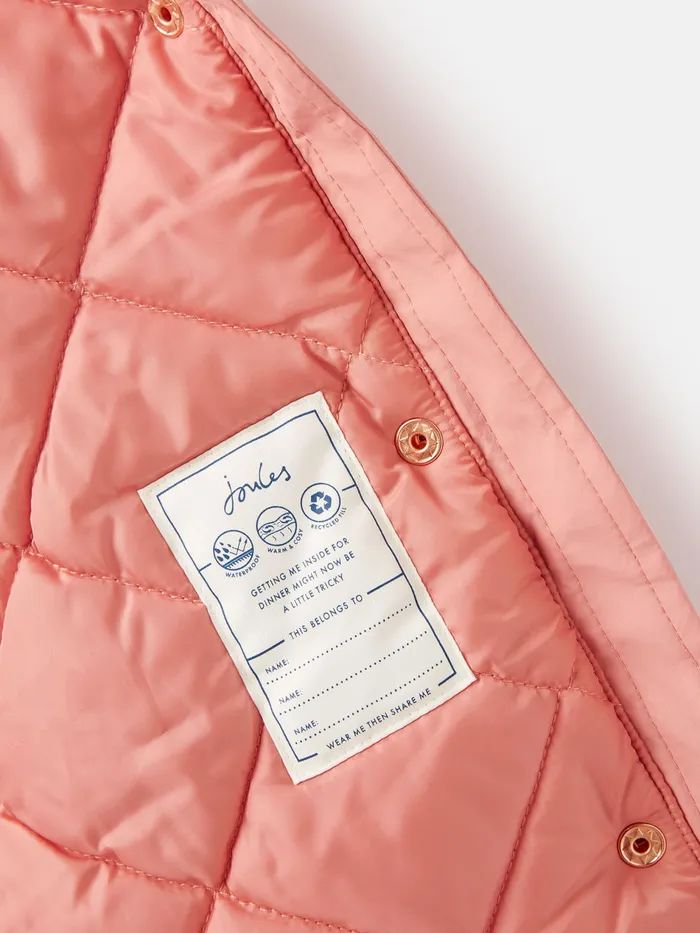 Joules Alix 8211 Pink Printed Waterproof Coat Girls Coats and Jackets