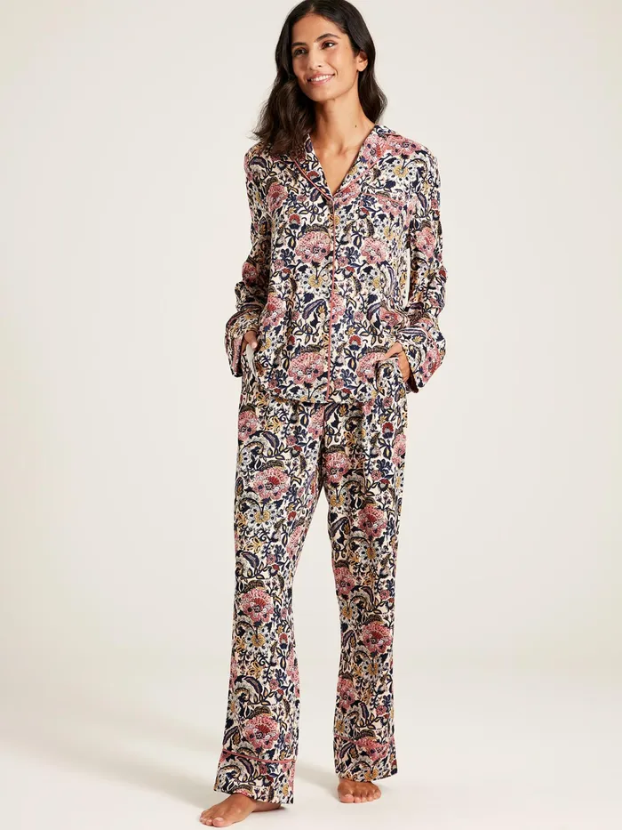 Joules Alma 8211 Navy Floral Pyjama Set Women Nightwear