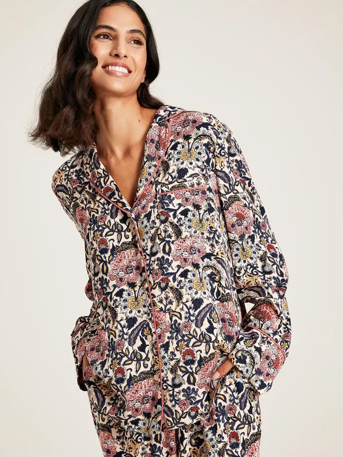 Joules Alma 8211 Navy Floral Pyjama Set Women Nightwear