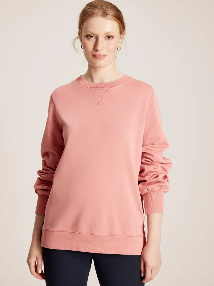 Joules Amina 8211 Pink Crew Neck Sweat Top Women Sweatshirts and Hoodies