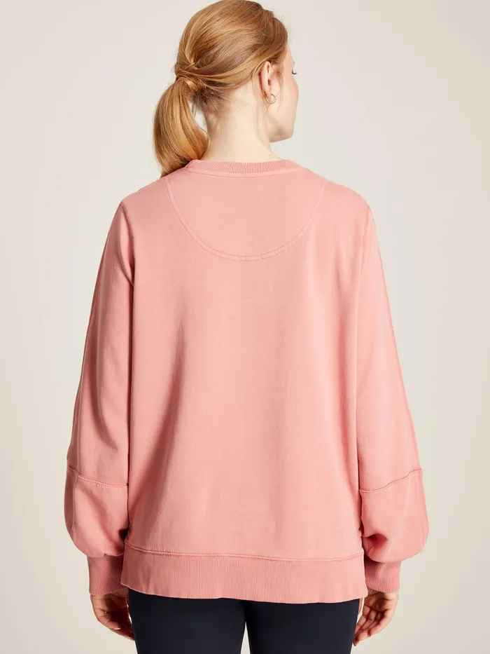 Joules Amina 8211 Pink Crew Neck Sweat Top Women Sweatshirts and Hoodies