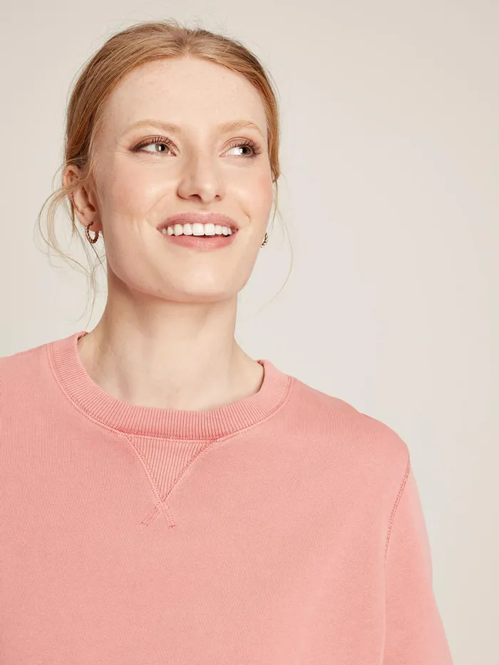 Joules Amina 8211 Pink Crew Neck Sweat Top Women Sweatshirts and Hoodies