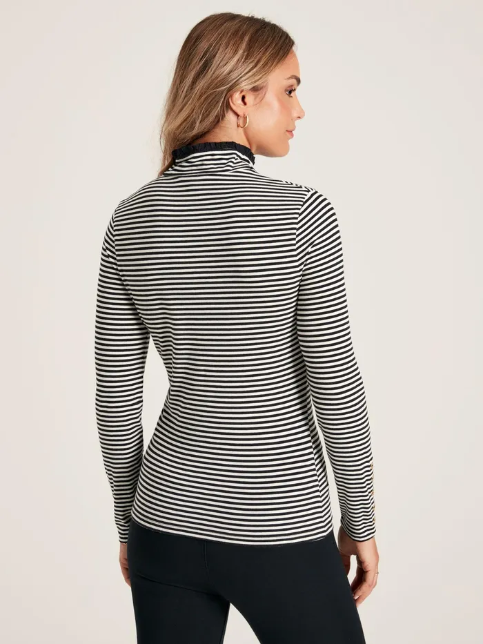 Joules Amy 8211 BlackCream Roll Neck Top Women Tops