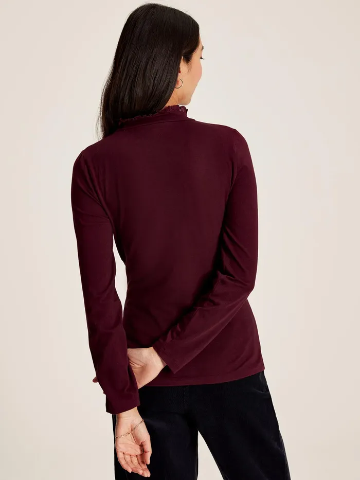 Joules Amy 8211 Burgundy Red Roll Neck Top Women Tops