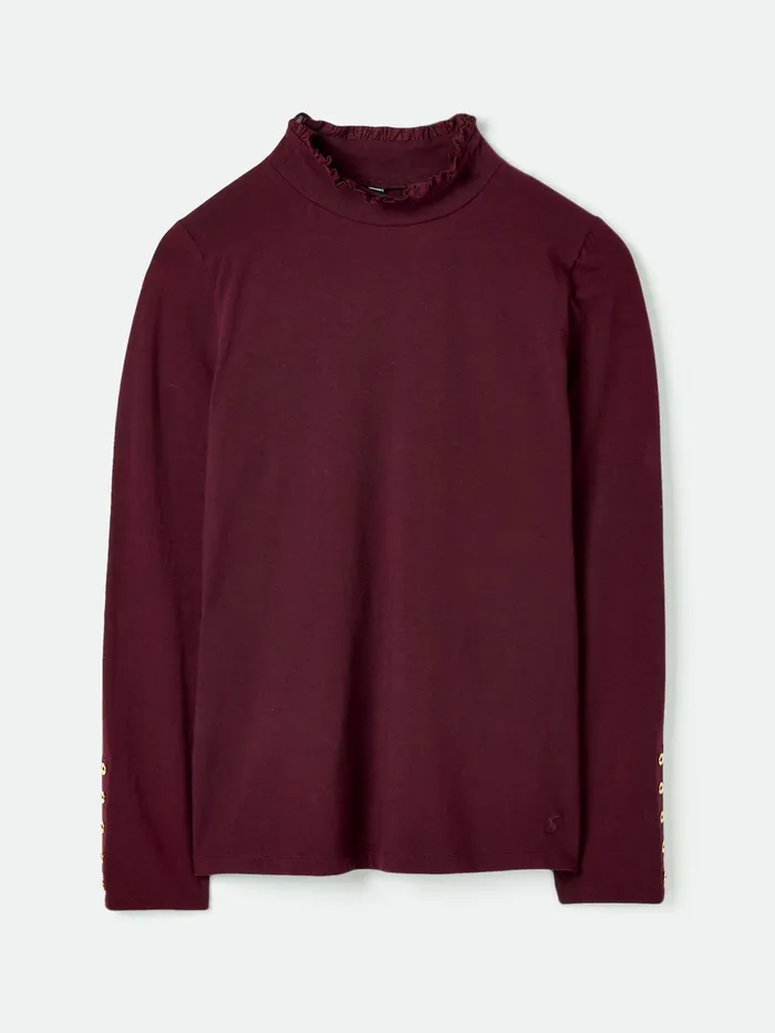 Joules Amy 8211 Burgundy Red Roll Neck Top Women Tops