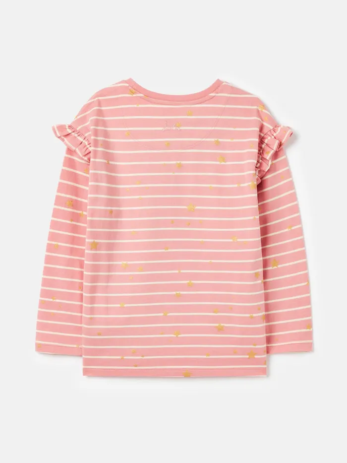 Joules Angelica 8211 PinkCream Printed Long Sleeve Top Girls Tops and Tshirts