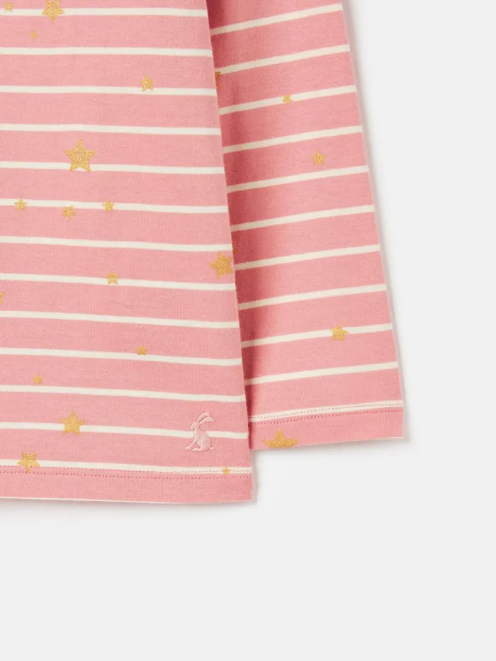 Joules Angelica 8211 PinkCream Printed Long Sleeve Top Girls Tops and Tshirts