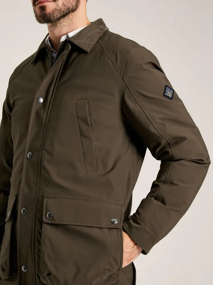 Joules Arbury 8211 Brown MultiPocket Waterproof With Padded Lining Coat Men Coats and Jackets