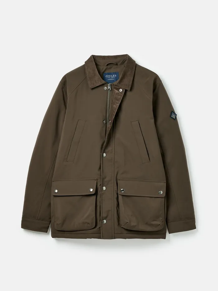Joules Arbury 8211 Brown MultiPocket Waterproof With Padded Lining Coat Men Coats and Jackets