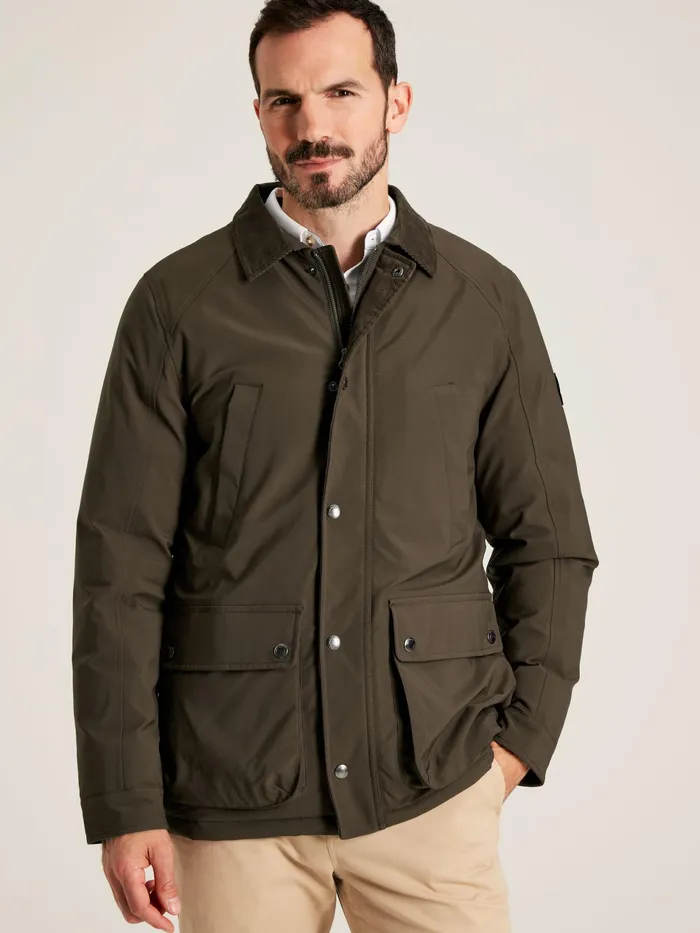 Joules Arbury 8211 Brown MultiPocket Waterproof With Padded Lining Coat Men Coats and Jackets