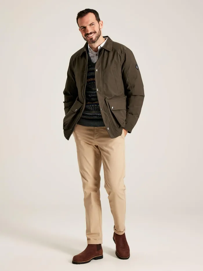 Joules Arbury 8211 Brown MultiPocket Waterproof With Padded Lining Coat Men Coats and Jackets