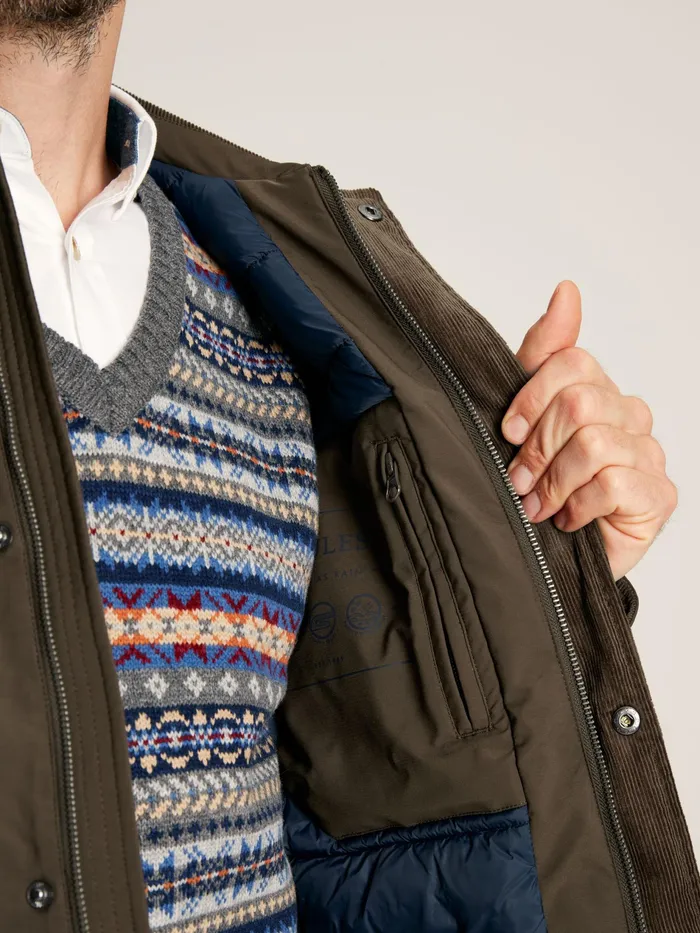 Joules Arbury 8211 Brown MultiPocket Waterproof With Padded Lining Coat Men Coats and Jackets