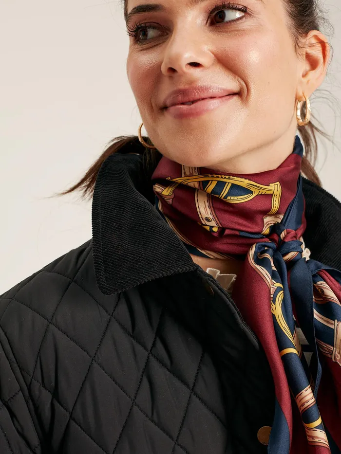 Joules Arlington 8211 Black Showerproof Diamond Quilted Jacket Women Raincoats