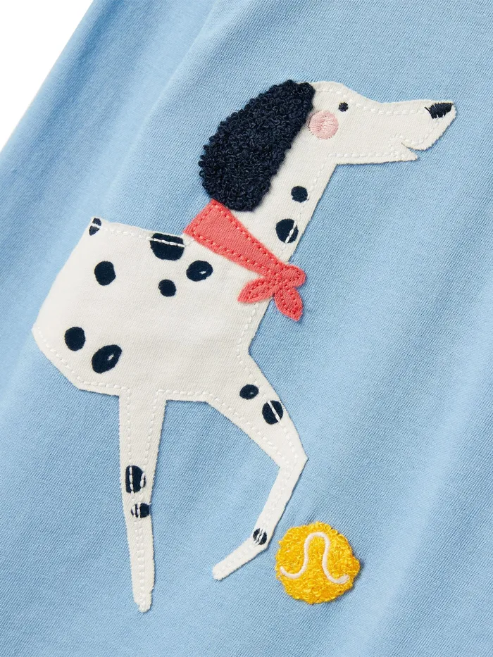 Joules Ava 8211 Blue Long Sleeve Artwork TShirt Girls Tops and Tshirts