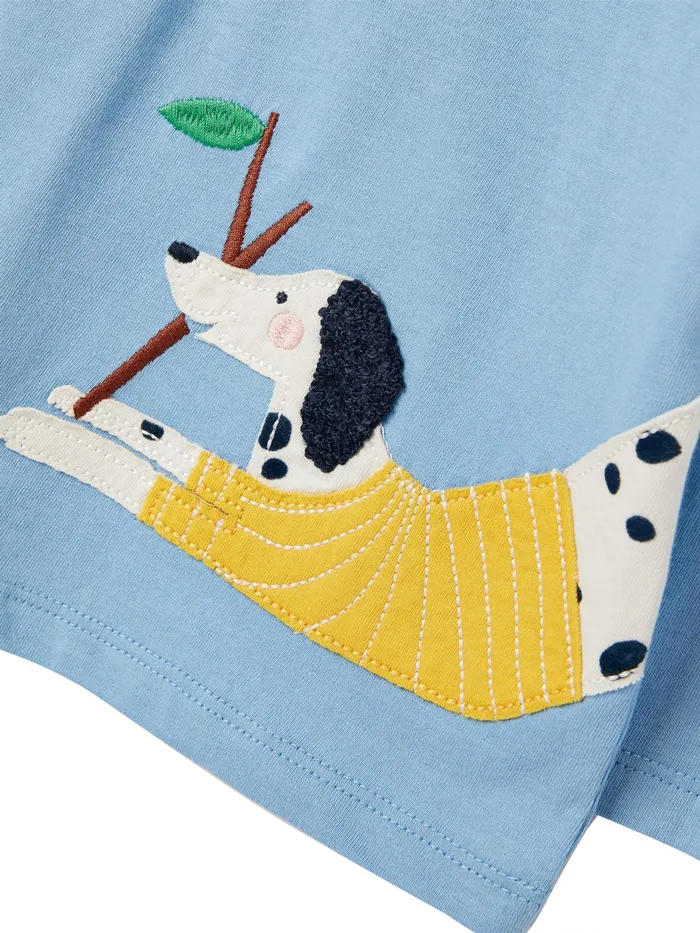 Joules Ava 8211 Blue Long Sleeve Artwork TShirt Girls Tops and Tshirts