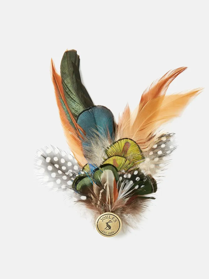 Joules Averly 8211 Green Feather Brooch Women Hats