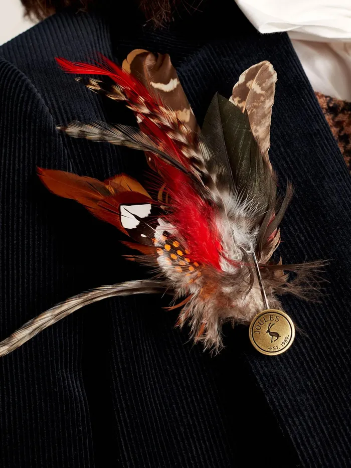 Joules Averly 8211 Red Feather Brooch Women Hats