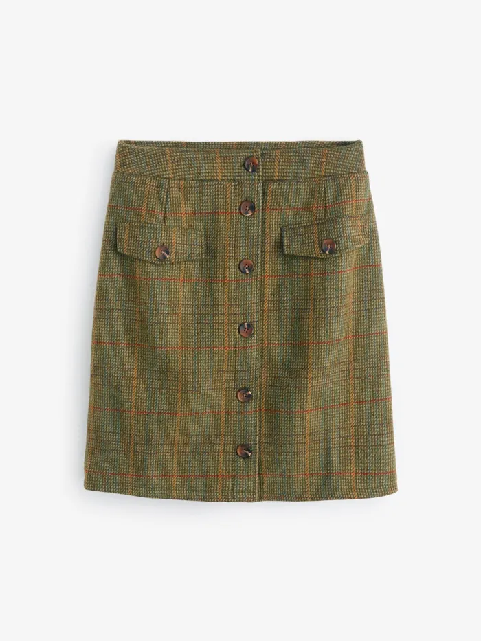 Joules Avery 8211 Green Tweed Skirt Women Skirts