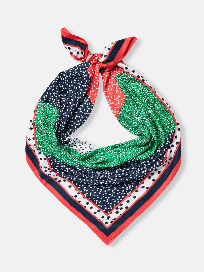 Joules Black Twill Square Scarf Women Scarves