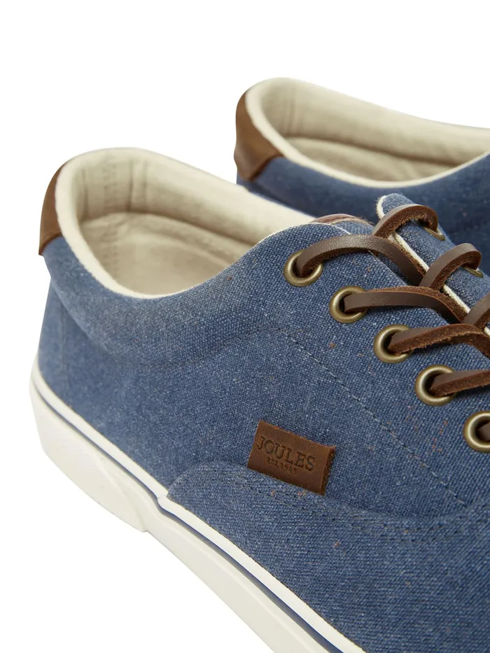 Joules Blue Deck Cupsole Canvas Shoes Men Trainers