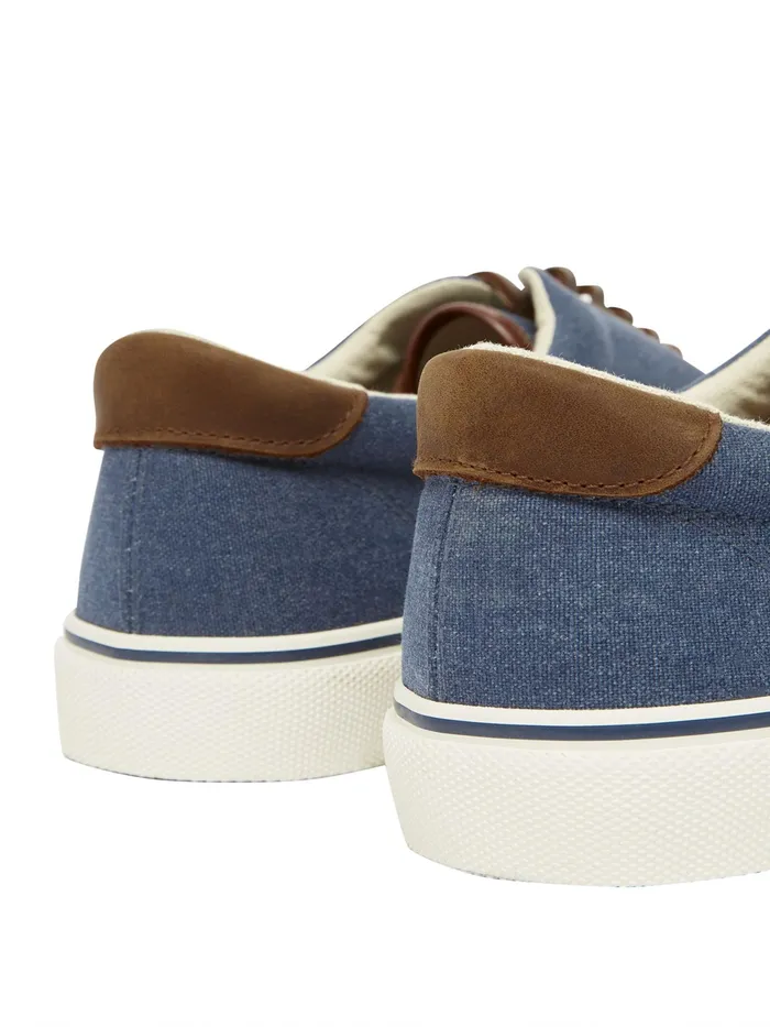 Joules Blue Deck Cupsole Canvas Shoes Men Trainers