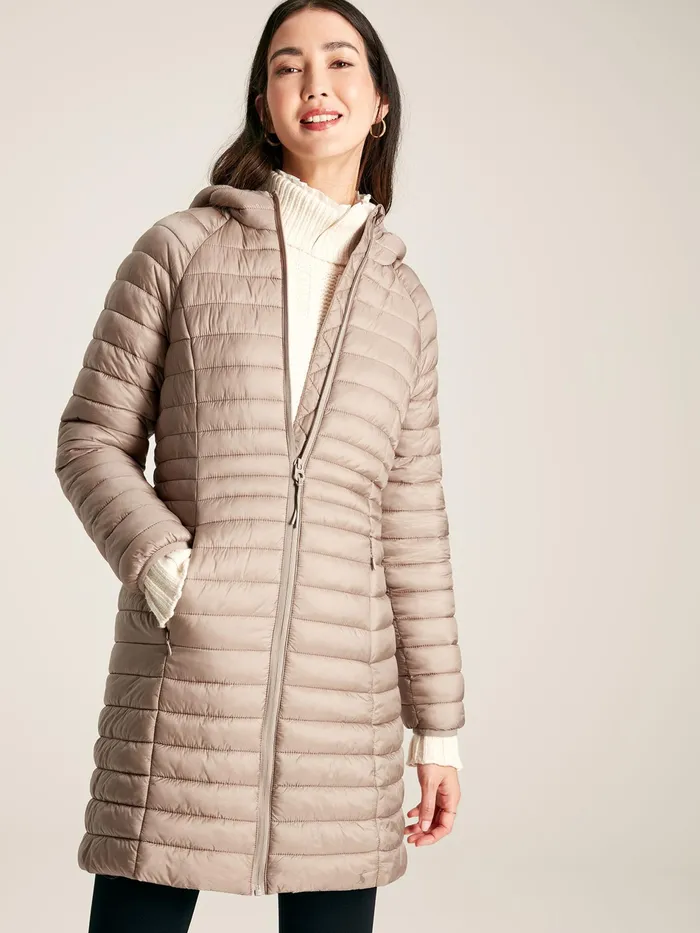 Joules Bramley 8211 Pearl Showerproof Long Packable Padded Jacket Women Raincoats Joules Bramley 8211 Pearl Showerproof Long Packable Padded Jacket Women Raincoats