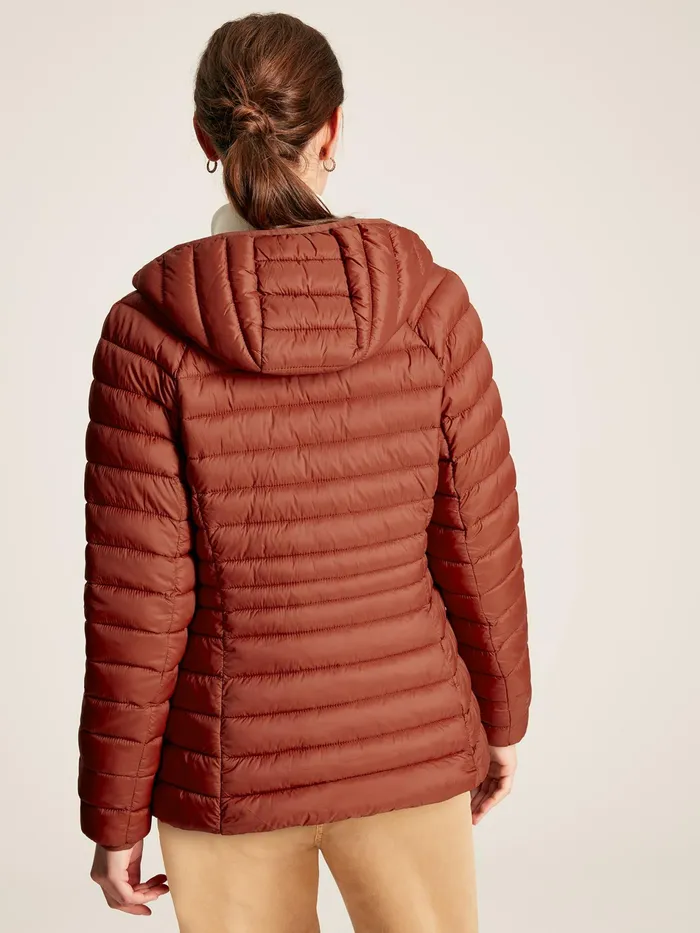 Joules Bramley 8211 Red Showerproof Packable Padded Jacket Women Raincoats