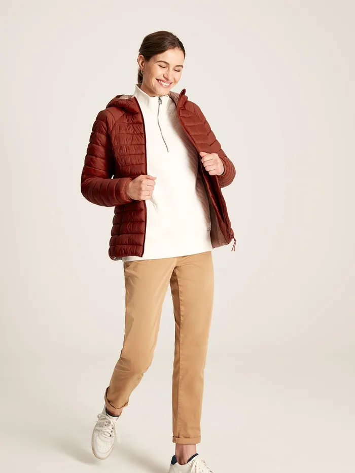 Joules Bramley 8211 Red Showerproof Packable Padded Jacket Women Raincoats