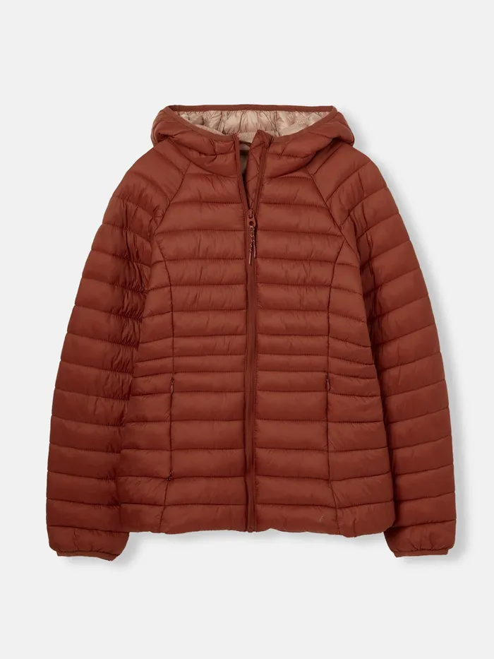 Joules Bramley 8211 Red Showerproof Packable Padded Jacket Women Raincoats