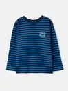 Joules Bryce 8211 Blue Long Sleeve Artwork Top Boys Tops and Tshirts