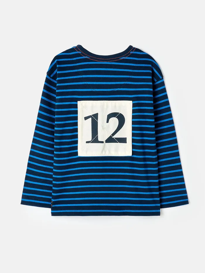 Joules Bryce 8211 Blue Long Sleeve Artwork Top Boys Tops and Tshirts