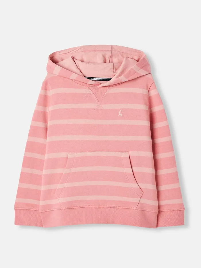 Joules Burlton 8211 Pink Striped Hoodie Girls Sweatshirts and Hoodies