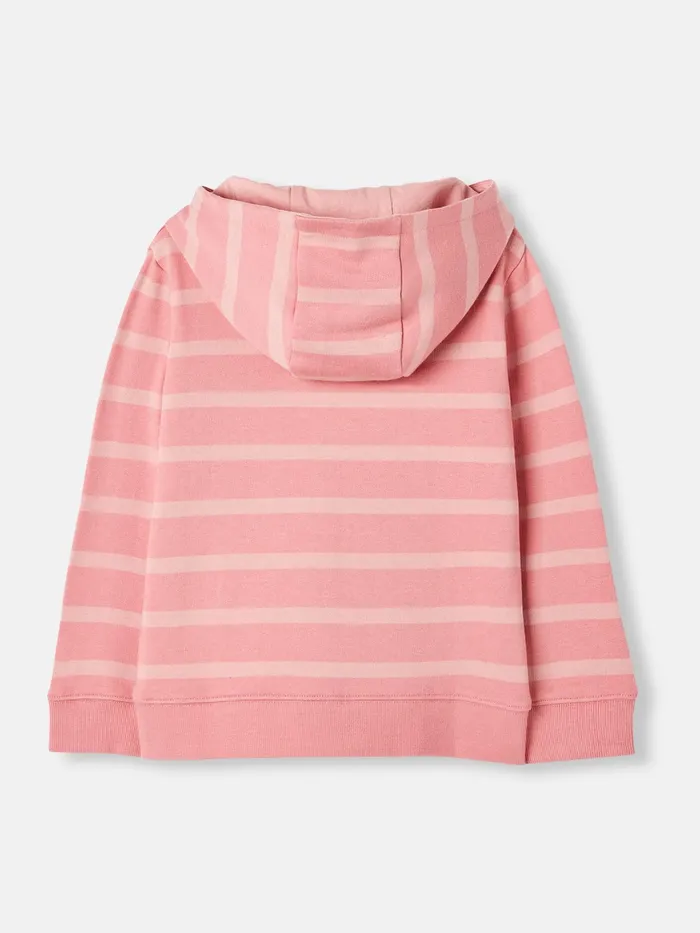 Joules Burlton 8211 Pink Striped Hoodie Girls Sweatshirts and Hoodies