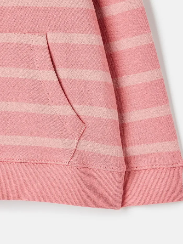 Joules Burlton 8211 Pink Striped Hoodie Girls Sweatshirts and Hoodies