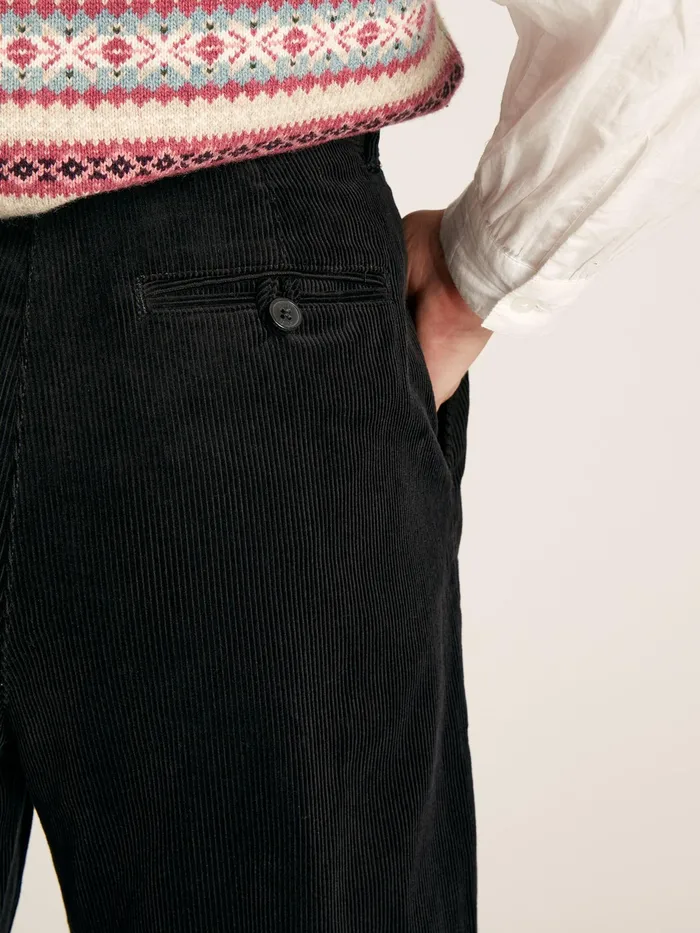 Joules Calla 8211 Black Cord Tapered Leg Trousers Women Trousers and Leggings