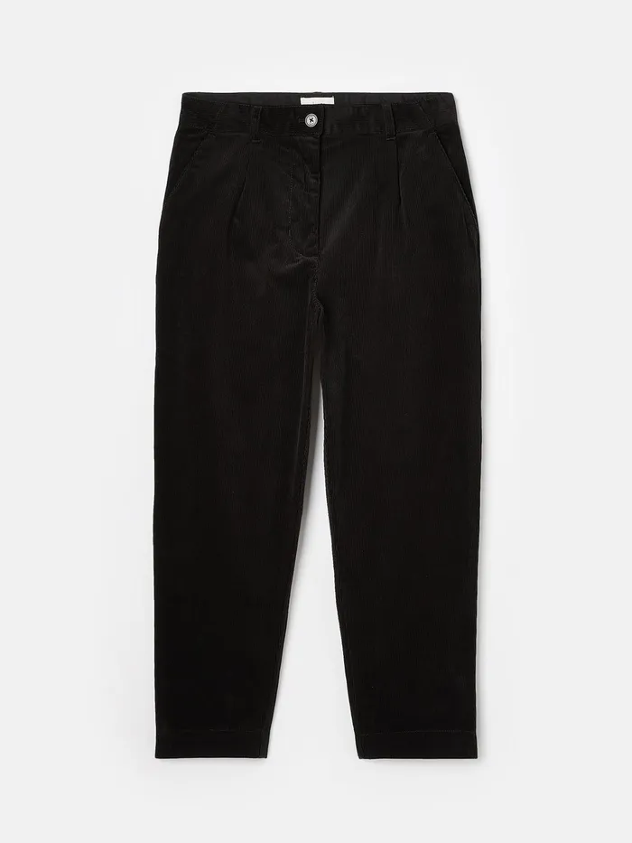 Joules Calla 8211 Black Cord Tapered Leg Trousers Women Trousers and Leggings