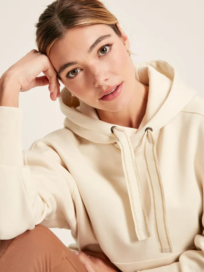 Joules Cara 8211 Cream Oversized Hoodie Women Sweatshirts and Hoodies