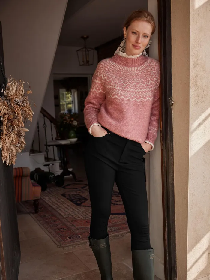 Joules Charlotte 8211 Pink Fair Isle Jumper Women Knitwear