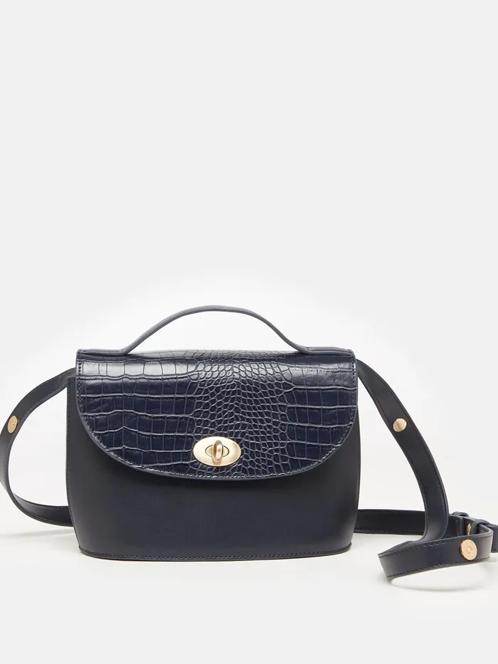 Joules Claire 8211 Navy Faux Leather Croc Effect Bag Women Handbags