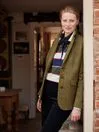 Joules Clarence 8211 Green Tweed Blazer Women Coats and Jackets