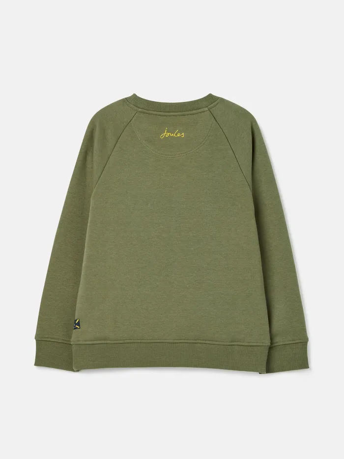 Joules Connor 8211 Green Artwork Crew Neck Sweatshirt Boys Sweatshirts and Hoodies