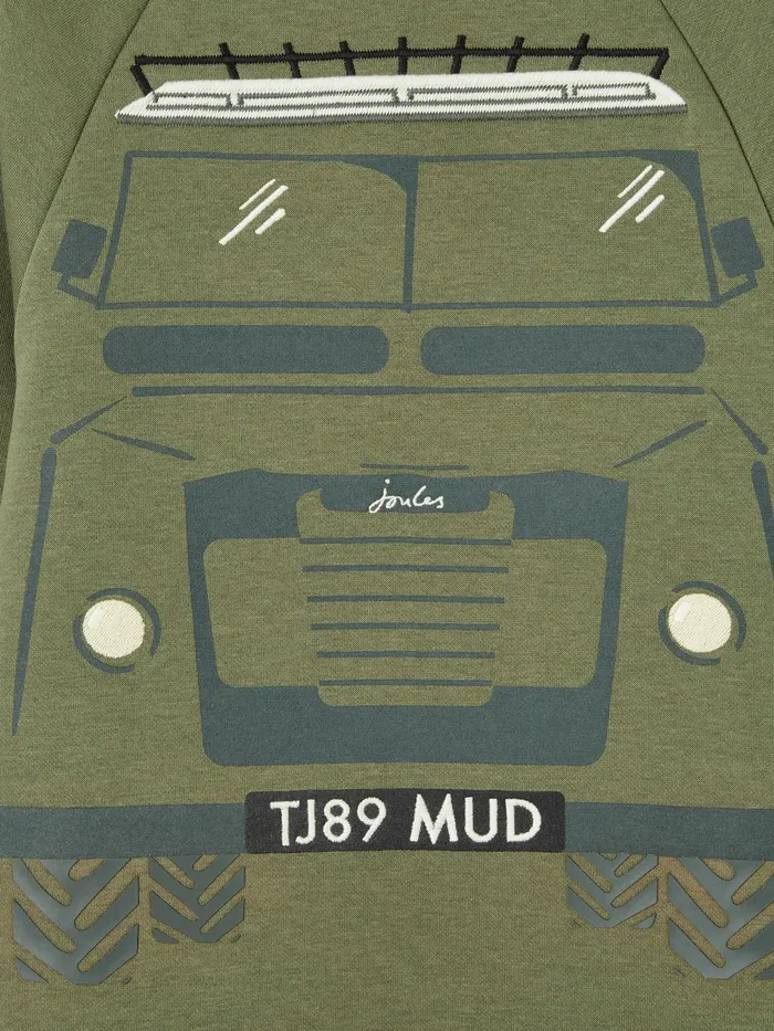 Joules Connor 8211 Green Artwork Crew Neck Sweatshirt Boys Sweatshirts and Hoodies
